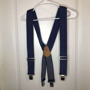 The Boss by Portable Products Blue Woven Suspenders Clip Closure Adjustable